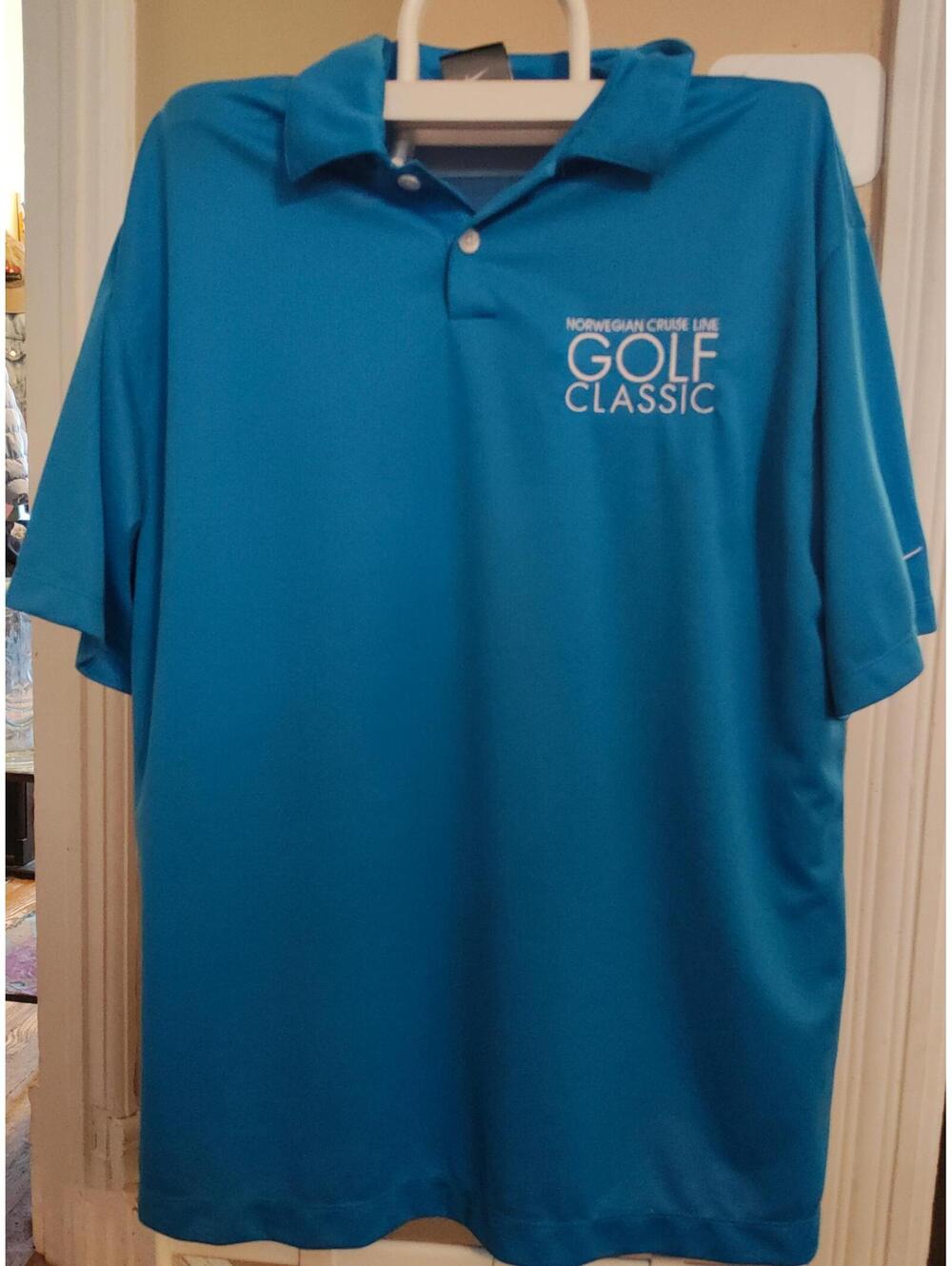 Nike dri fit Golf Polo - mens XL - blue Norwegian EUC